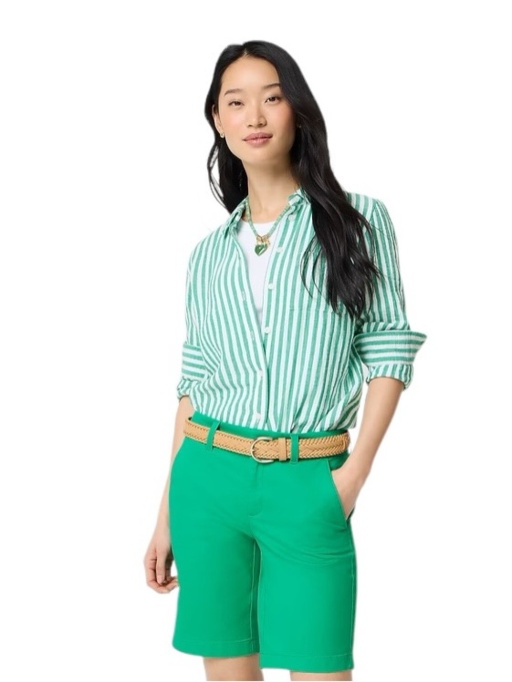 J. Crew 9” Frankie Emerald Green Bermuda Chino Shorts (C) NWT